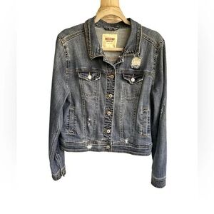 Mossimo Supply Co. Women's Distressed Blue Denim Jacket